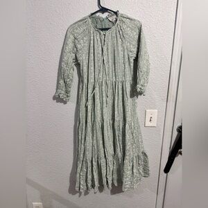 Dainty Jewells Sage Floral Quarter Sleeve Dress